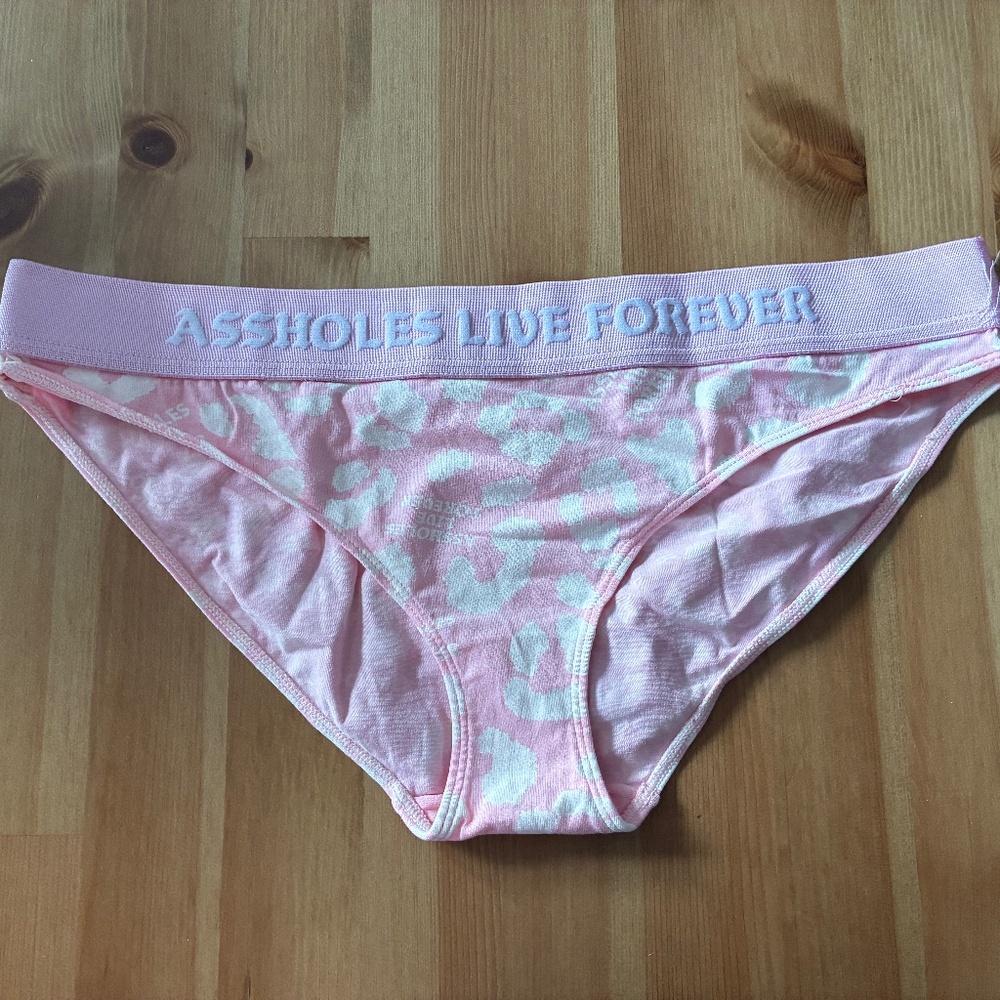 Assholes Live Forever Pink Leopard Print Underwear